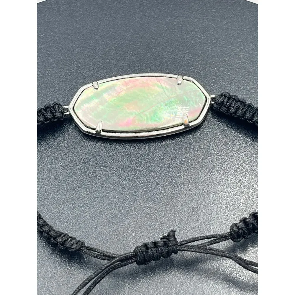 Kendra Scott Elle Friendship Adj‎ Black Braided Abalone MOP Friendship Bracelet